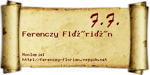 Ferenczy Flórián névjegykártya